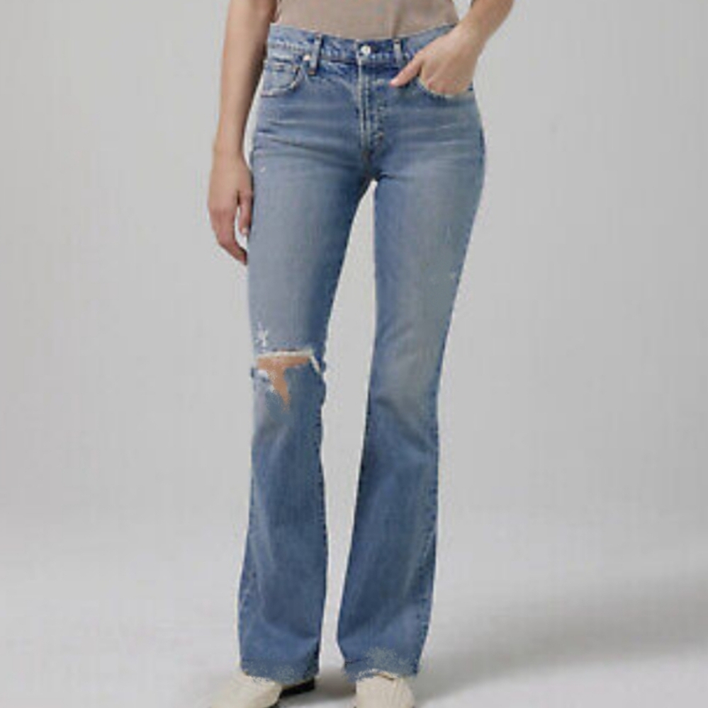 Free People We The Free Raw Hem Bootcut Jeans Size 24